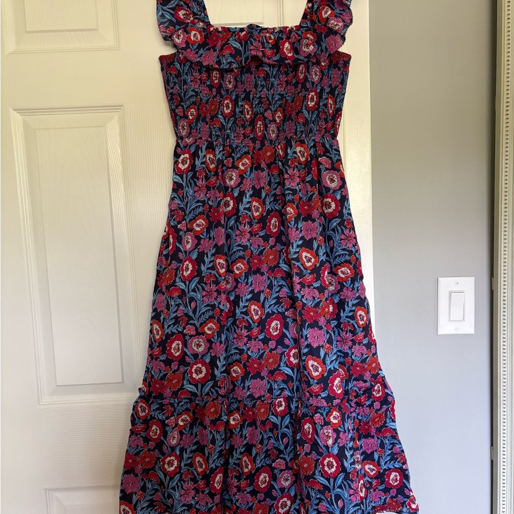 Vineyard Vines Women's Midi Dress in Red and Blue Floral